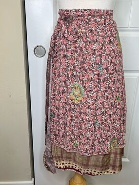 Bohemian Silk Wrap Skirt One Size Womens Floral Paisley Festival Summer Boho